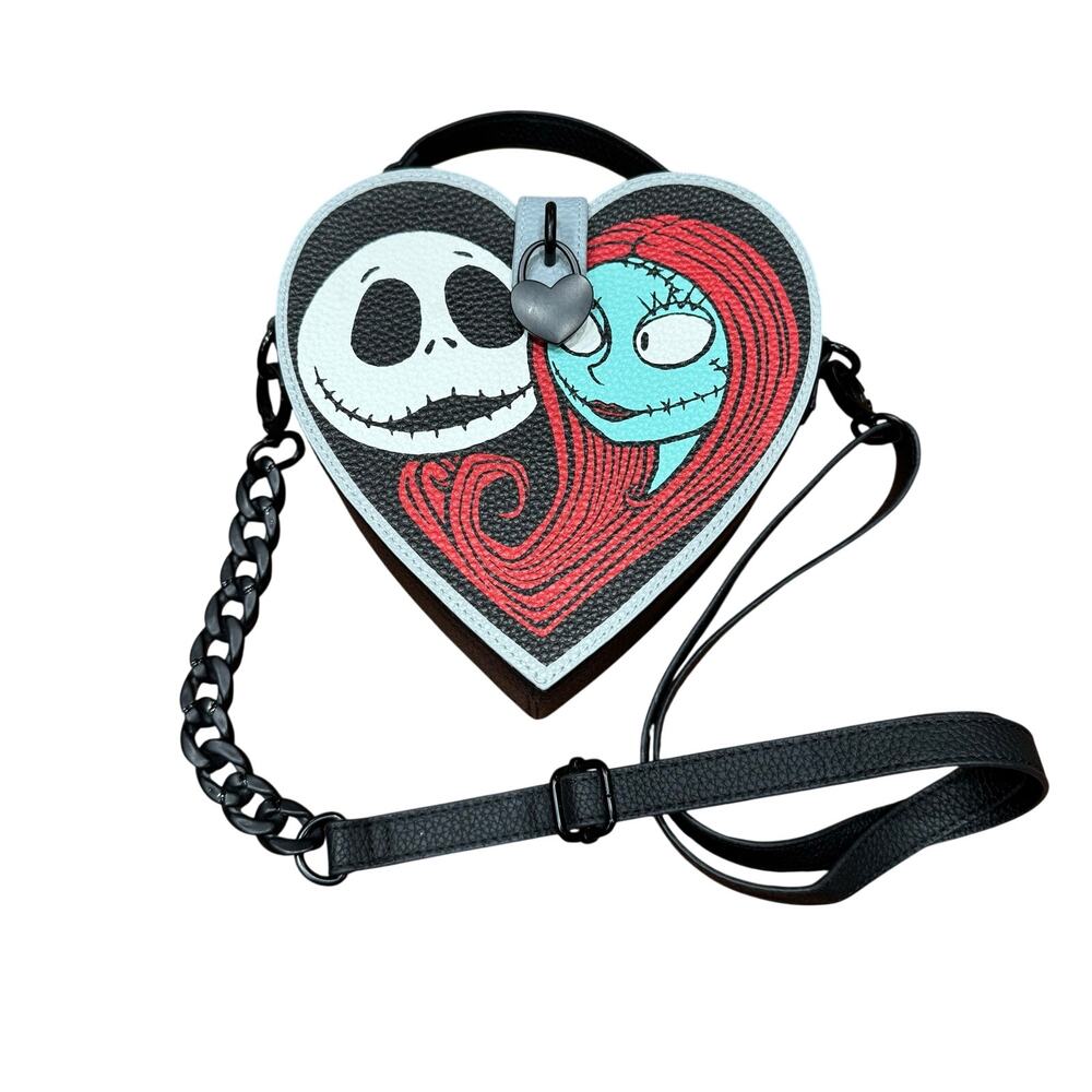 Disney Parks Nightmare Before Christmas Crossbody heart Bag/purse Jack Sally red